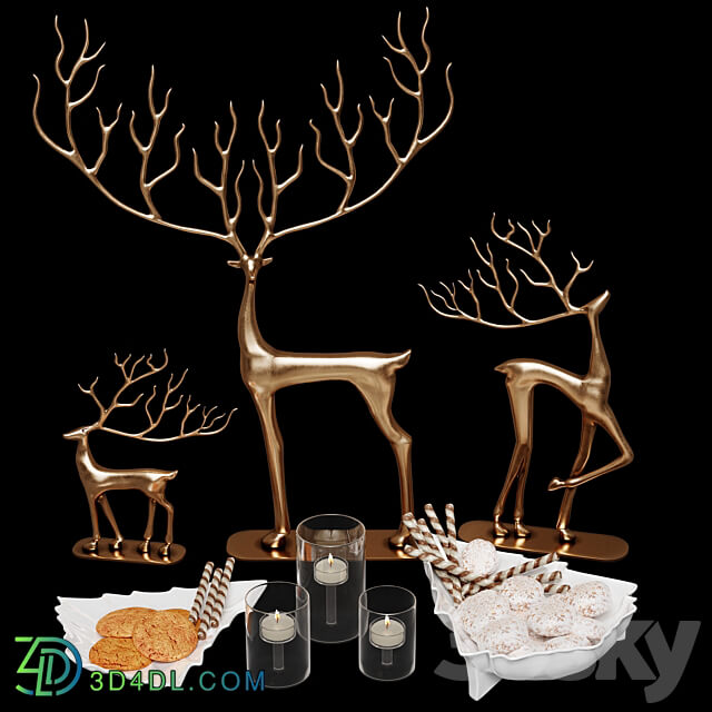 Set with deer 3D Models 3DSKY