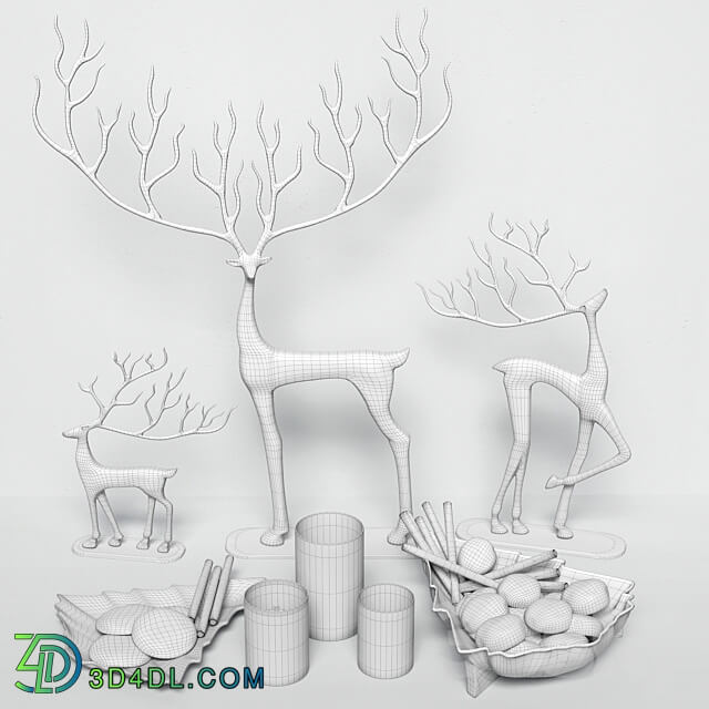 Set with deer 3D Models 3DSKY