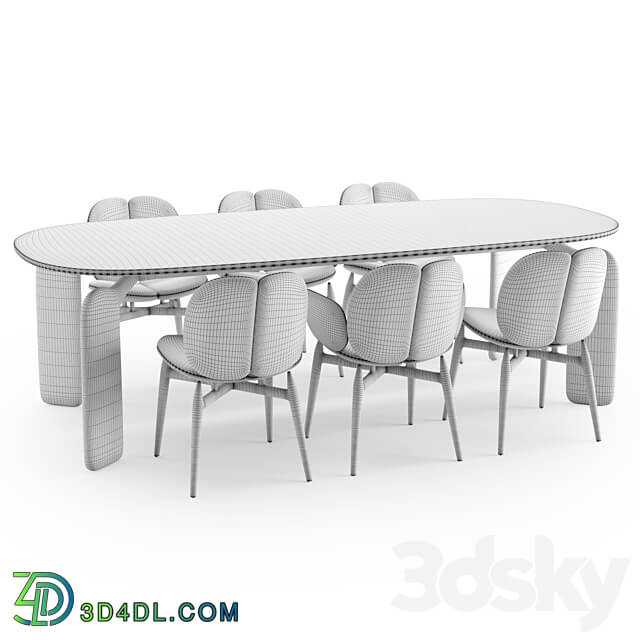 Roche Bobois PULP table chairs wooden Table Chair 3D Models 3DSKY
