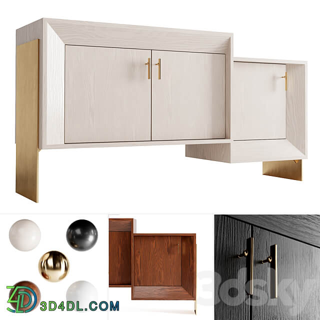 Davana credenza by Kelly Wearstler 4 Materials Sideboard Chest of drawer 3D Models 3DSKY