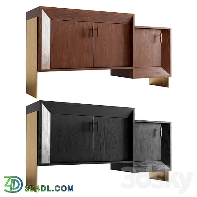 Davana credenza by Kelly Wearstler 4 Materials Sideboard Chest of drawer 3D Models 3DSKY