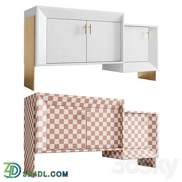 Davana credenza by Kelly Wearstler 4 Materials Sideboard Chest of drawer 3D Models 3DSKY