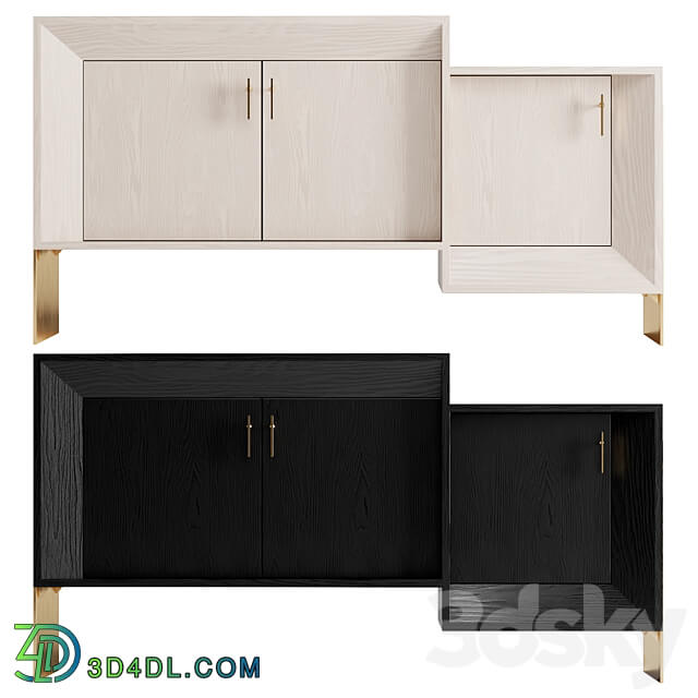 Davana credenza by Kelly Wearstler 4 Materials Sideboard Chest of drawer 3D Models 3DSKY