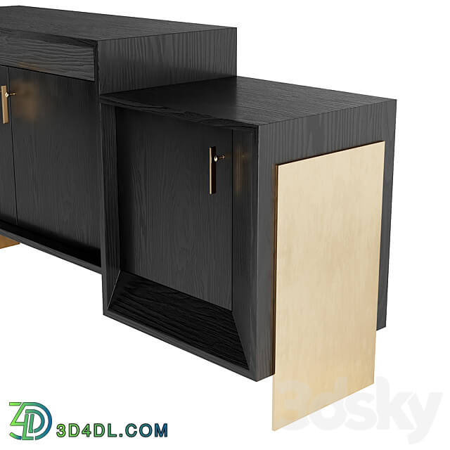 Davana credenza by Kelly Wearstler 4 Materials Sideboard Chest of drawer 3D Models 3DSKY