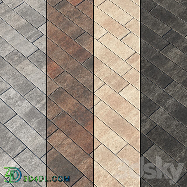 Paving Type 2 Set 8 3D Models