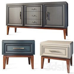 Chest of drawers and bedside table Sacramento Belfan. Nightstand sideboard Sideboard Chest of drawer 3D Models 3DSKY 