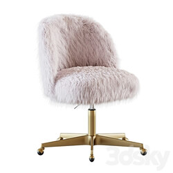 RH ALESSA KASHMIR FAUX FUR DESK CHAIR 3D Models 3DSKY 