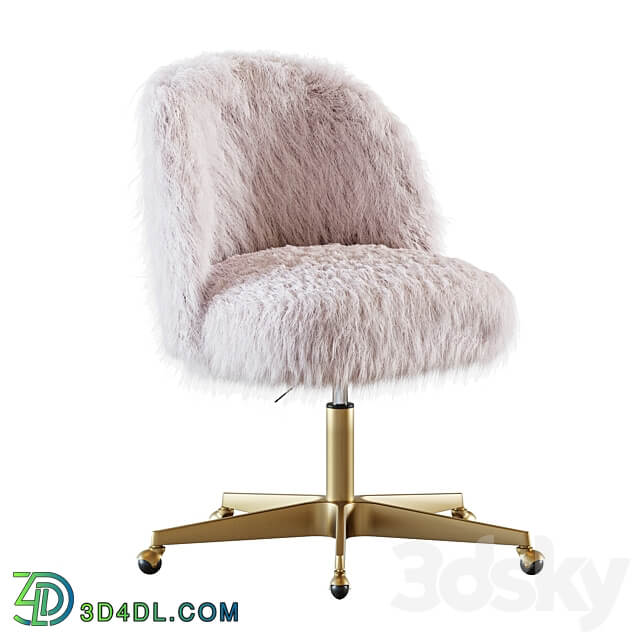 RH ALESSA KASHMIR FAUX FUR DESK CHAIR 3D Models 3DSKY