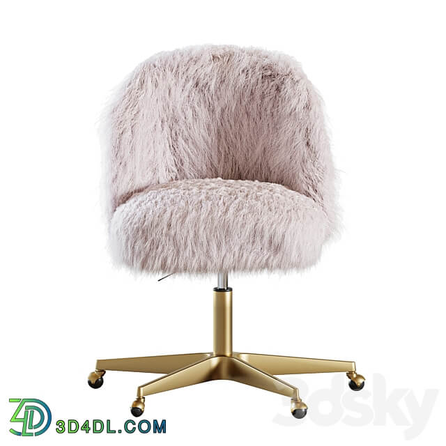 RH ALESSA KASHMIR FAUX FUR DESK CHAIR 3D Models 3DSKY