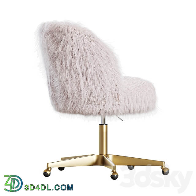 RH ALESSA KASHMIR FAUX FUR DESK CHAIR 3D Models 3DSKY