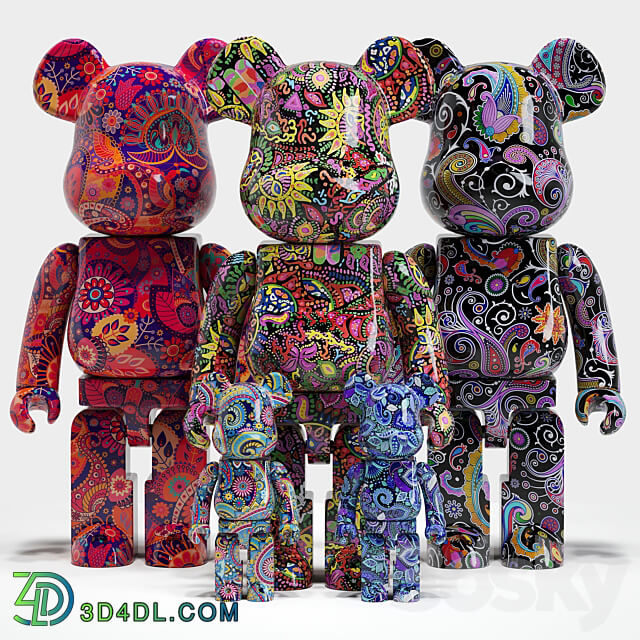 Bearbrick Psychedelic Paisley 3D Models 3DSKY