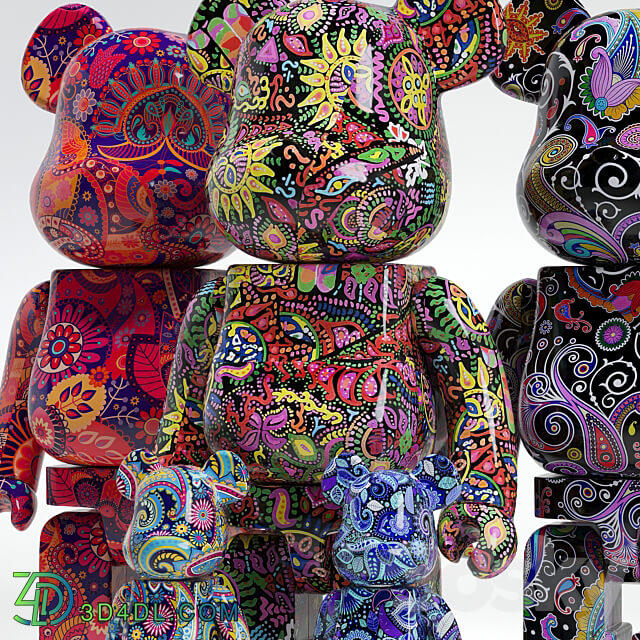 Bearbrick Psychedelic Paisley 3D Models 3DSKY