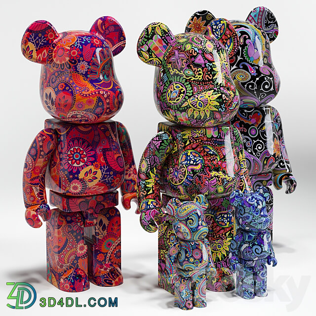 Bearbrick Psychedelic Paisley 3D Models 3DSKY