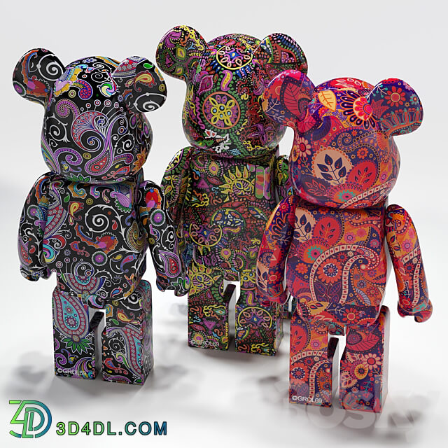 Bearbrick Psychedelic Paisley 3D Models 3DSKY