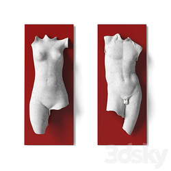 Man and woman torso wall panel Other decorative objects 3D Models 3DSKY 