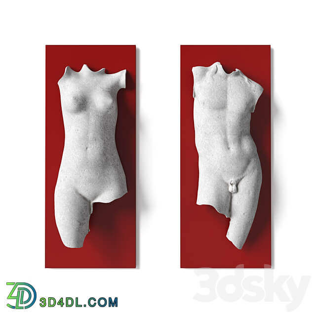 Man and woman torso wall panel Other decorative objects 3D Models 3DSKY