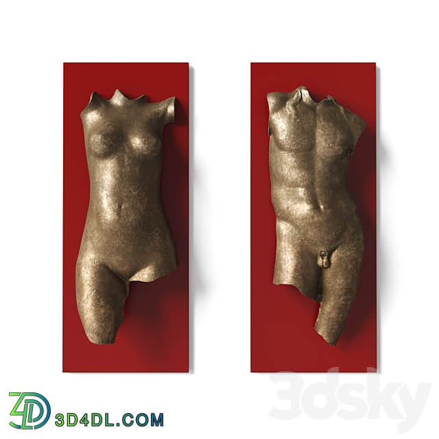 Man and woman torso wall panel Other decorative objects 3D Models 3DSKY