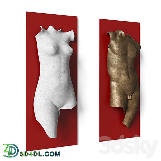 Man and woman torso wall panel Other decorative objects 3D Models 3DSKY