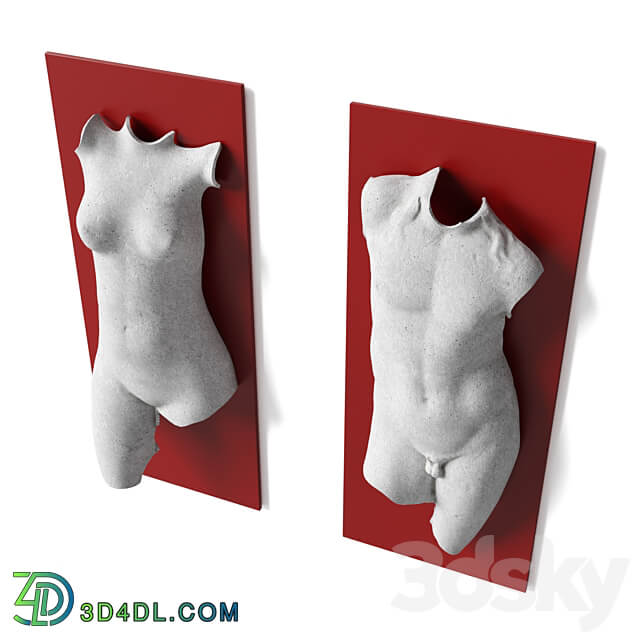 Man and woman torso wall panel Other decorative objects 3D Models 3DSKY