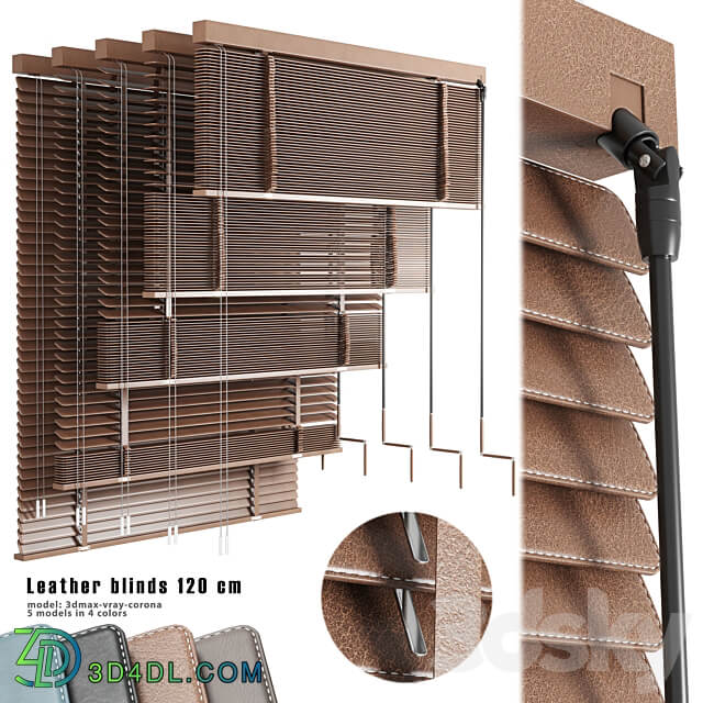Leather blinds 120 cm 3D Models 3DSKY
