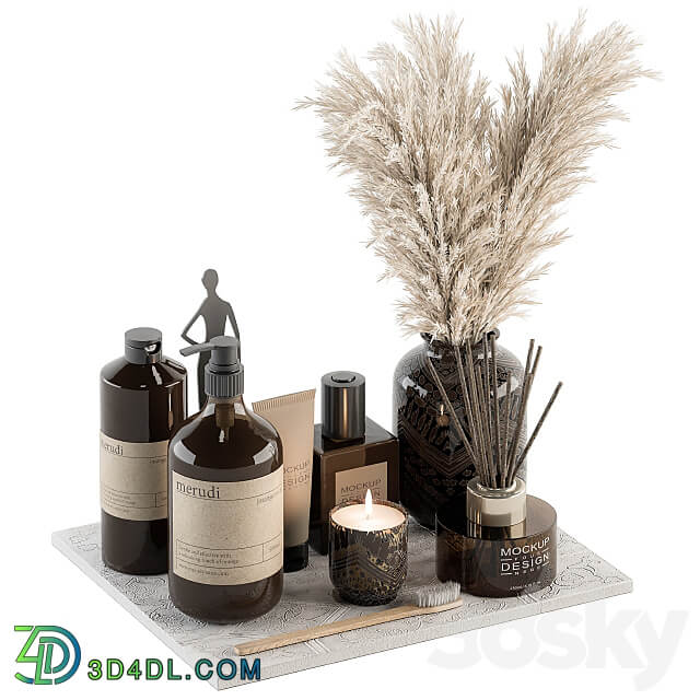 Bathroom accessory Set with Dried Plants Set 22 3D Models 3DSKY