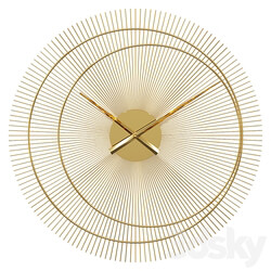 Gold metal clock D60cm Wall clock dubai Watches Clocks 3D Models 3DSKY 