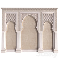 Arch in oriental style. Arab decorative wall. Arabic wall.Oriental Wall paneling 3D Models 3DSKY 