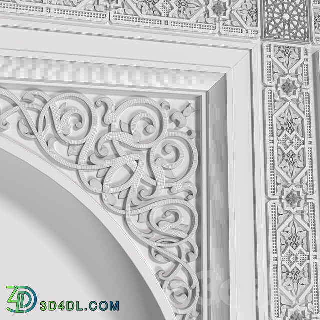Arch in oriental style. Arab decorative wall. Arabic wall.Oriental Wall paneling 3D Models 3DSKY