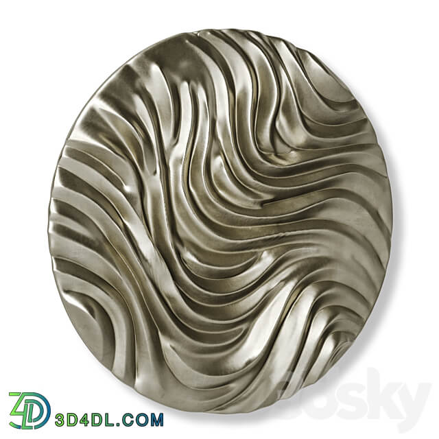 Round Wall panel Wave Circle wall panel 3D Models