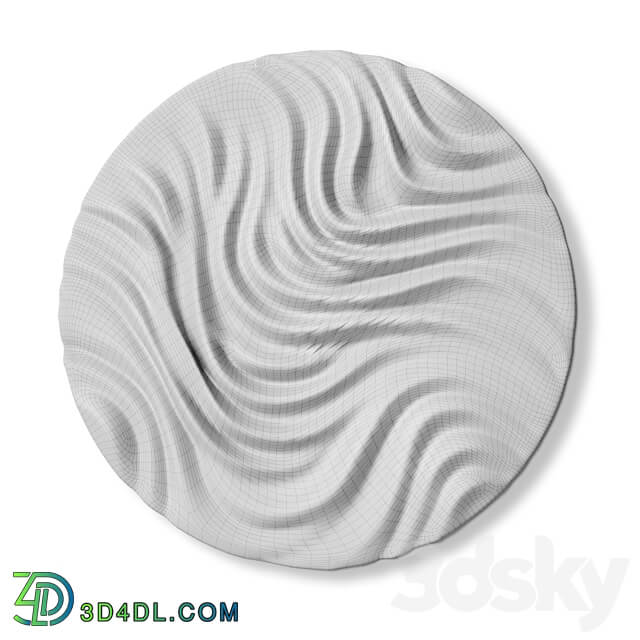 Round Wall panel Wave Circle wall panel 3D Models