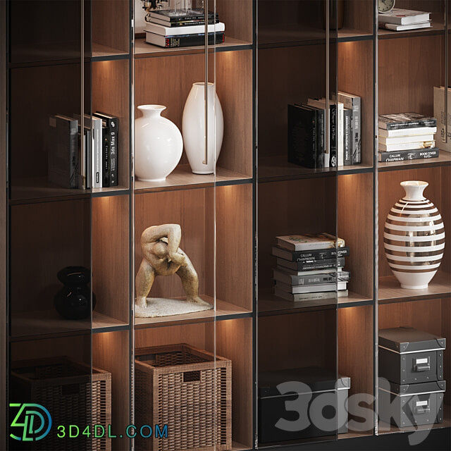 Wardrobe with decor 12 Wardrobe Display cabinets 3D Models 3DSKY