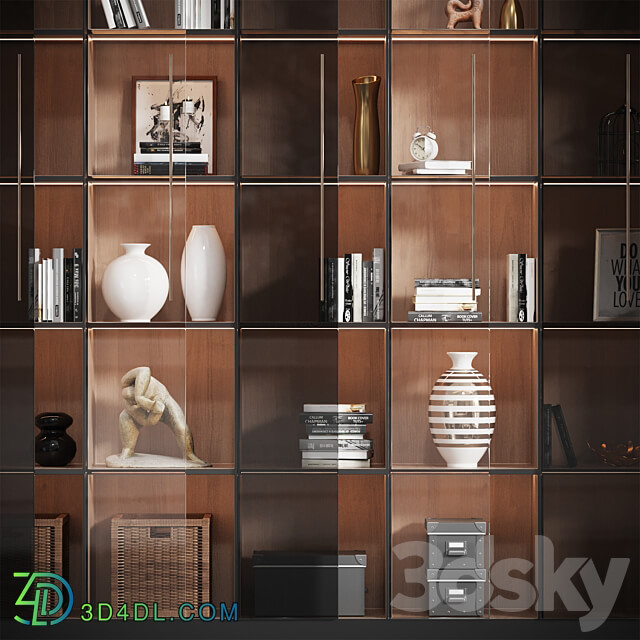 Wardrobe with decor 12 Wardrobe Display cabinets 3D Models 3DSKY