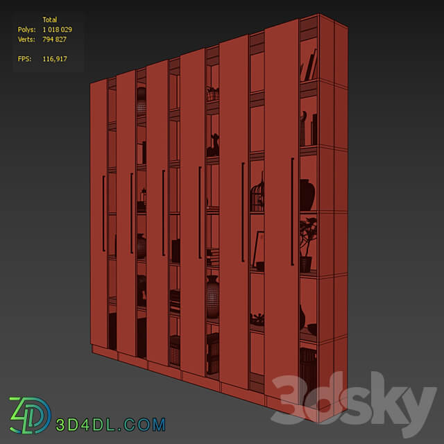 Wardrobe with decor 12 Wardrobe Display cabinets 3D Models 3DSKY