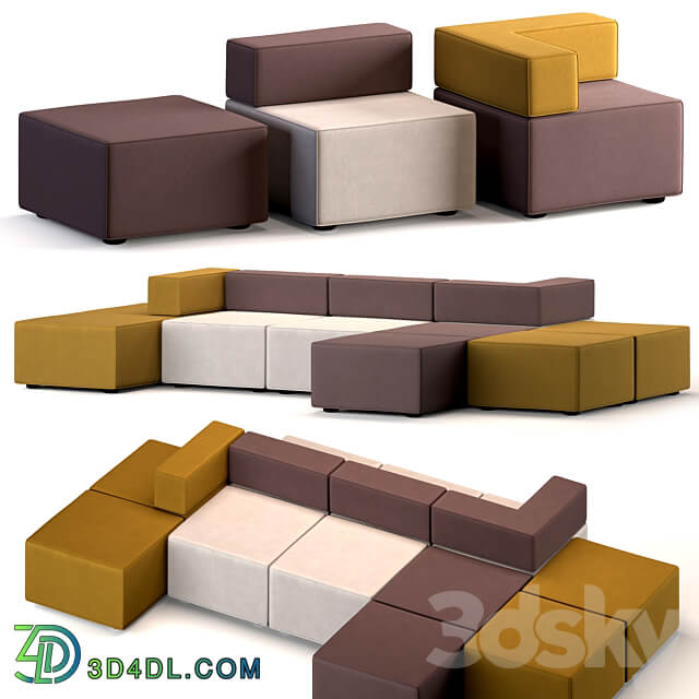 Modular sofa upholstered furniture 3D Models 3DSKY