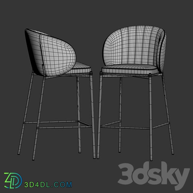 Bar stool cruz shell 3D Models 3DSKY