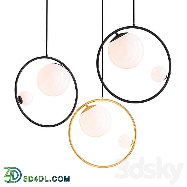 Pendant lamp with two glass balls Pendant light 3D Models 3DSKY