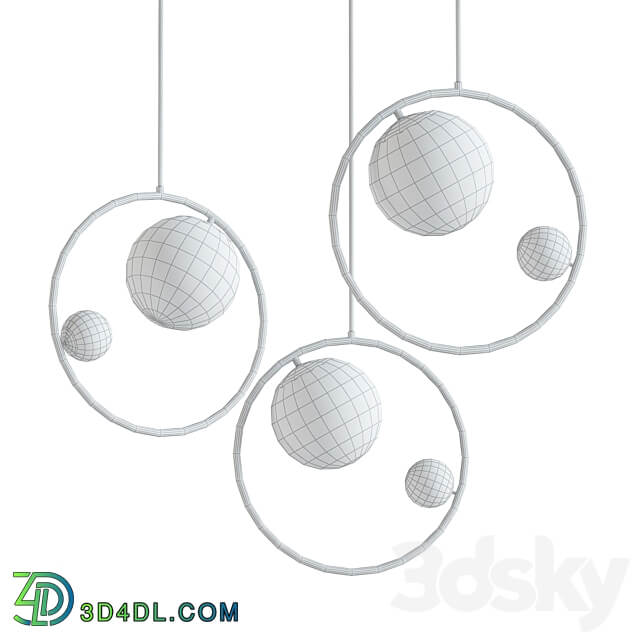 Pendant lamp with two glass balls Pendant light 3D Models 3DSKY