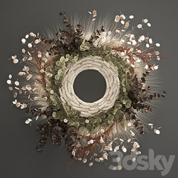 Bouquet 220. Wheat wreath wall decor dried flower Lunnik Lunaria natural decor eco design branches 3D Models 