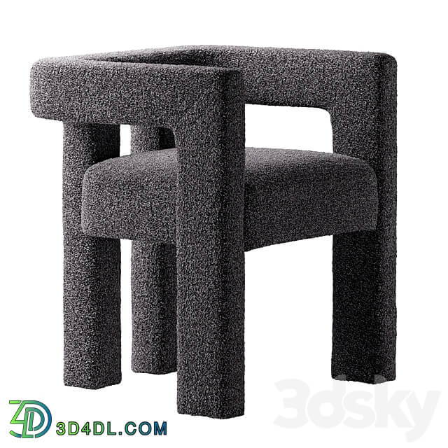 CB2 Stature Black Chair 3D Models 3DSKY