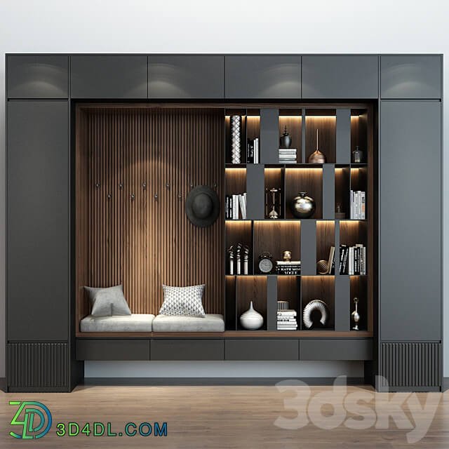 Hallway Furniture cabinet set 494 3D Models 3DSKY