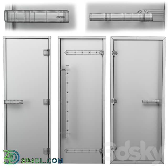 Turkish sauna glass doors hamam set 2 3D Models 3DSKY