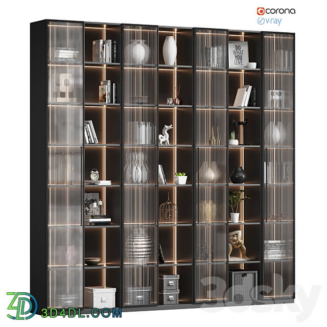 Wardrobe with decor 16 Wardrobe Display cabinets 3D Models 3DSKY