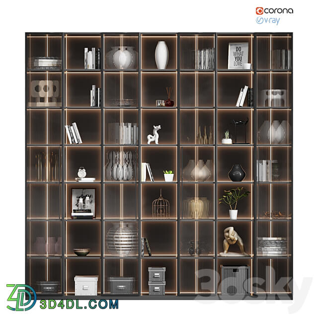 Wardrobe with decor 16 Wardrobe Display cabinets 3D Models 3DSKY