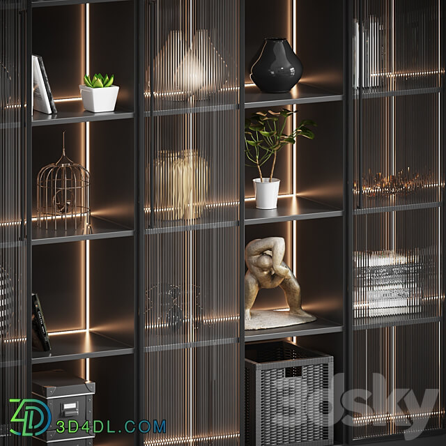 Wardrobe with decor 16 Wardrobe Display cabinets 3D Models 3DSKY