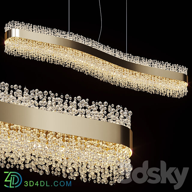 Suspended chandelier LUSINE by Lampatron 150cm Pendant light 3D Models 3DSKY