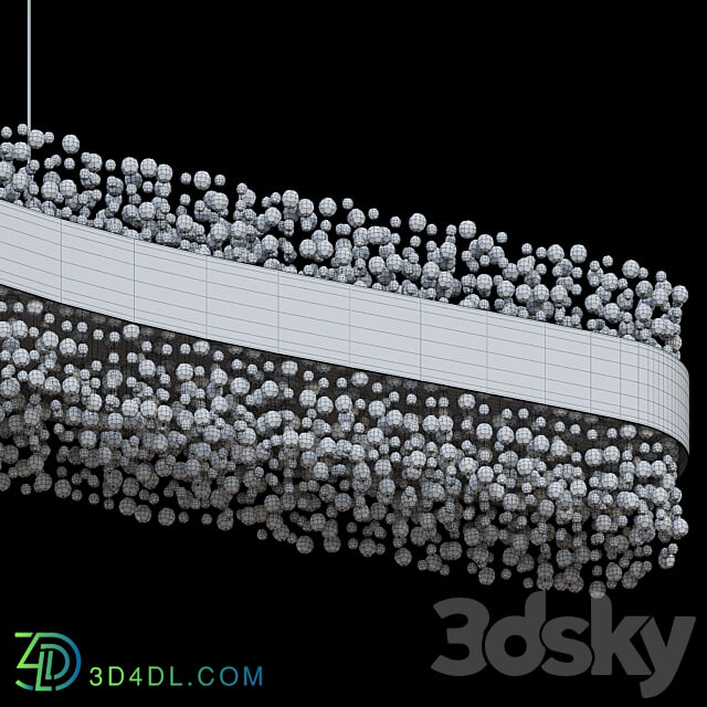 Suspended chandelier LUSINE by Lampatron 150cm Pendant light 3D Models 3DSKY