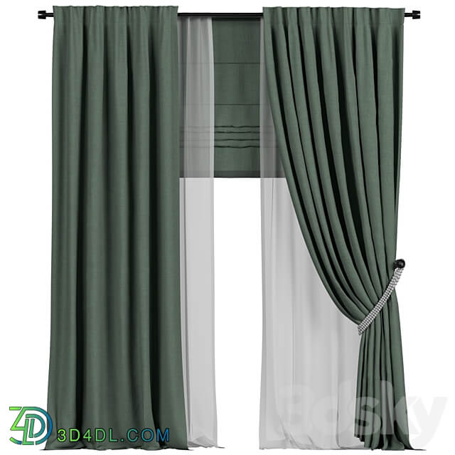 Tulle and roman curtains in the back 3D Models 3DSKY