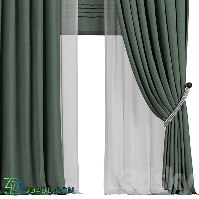 Tulle and roman curtains in the back 3D Models 3DSKY