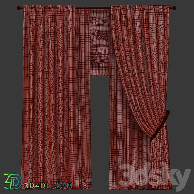 Tulle and roman curtains in the back 3D Models 3DSKY