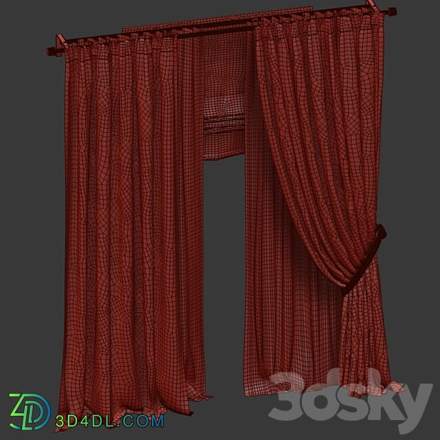 Tulle and roman curtains in the back 3D Models 3DSKY